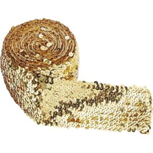 FINGERINSPIRE Cinta elástica de lentejuelas de 5.5 yardas