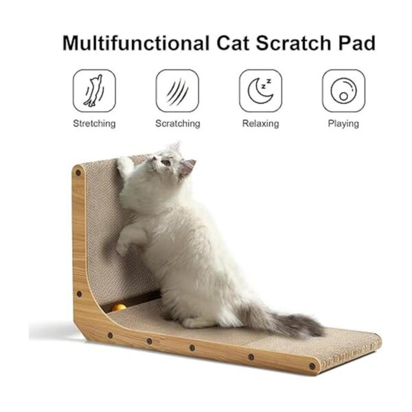 FUKUMARU Rascador de gatos 26.8 pulgadas en forma de L_2