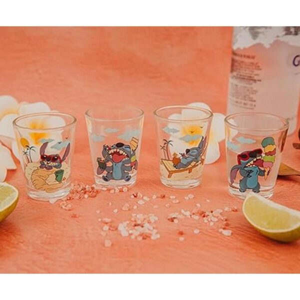 Disney Lilo Stitch Beach Day Mini vasos de cristal de