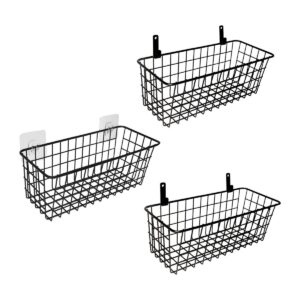 Juego de 3 cestas de alambre colgantes cesta de frutas_1