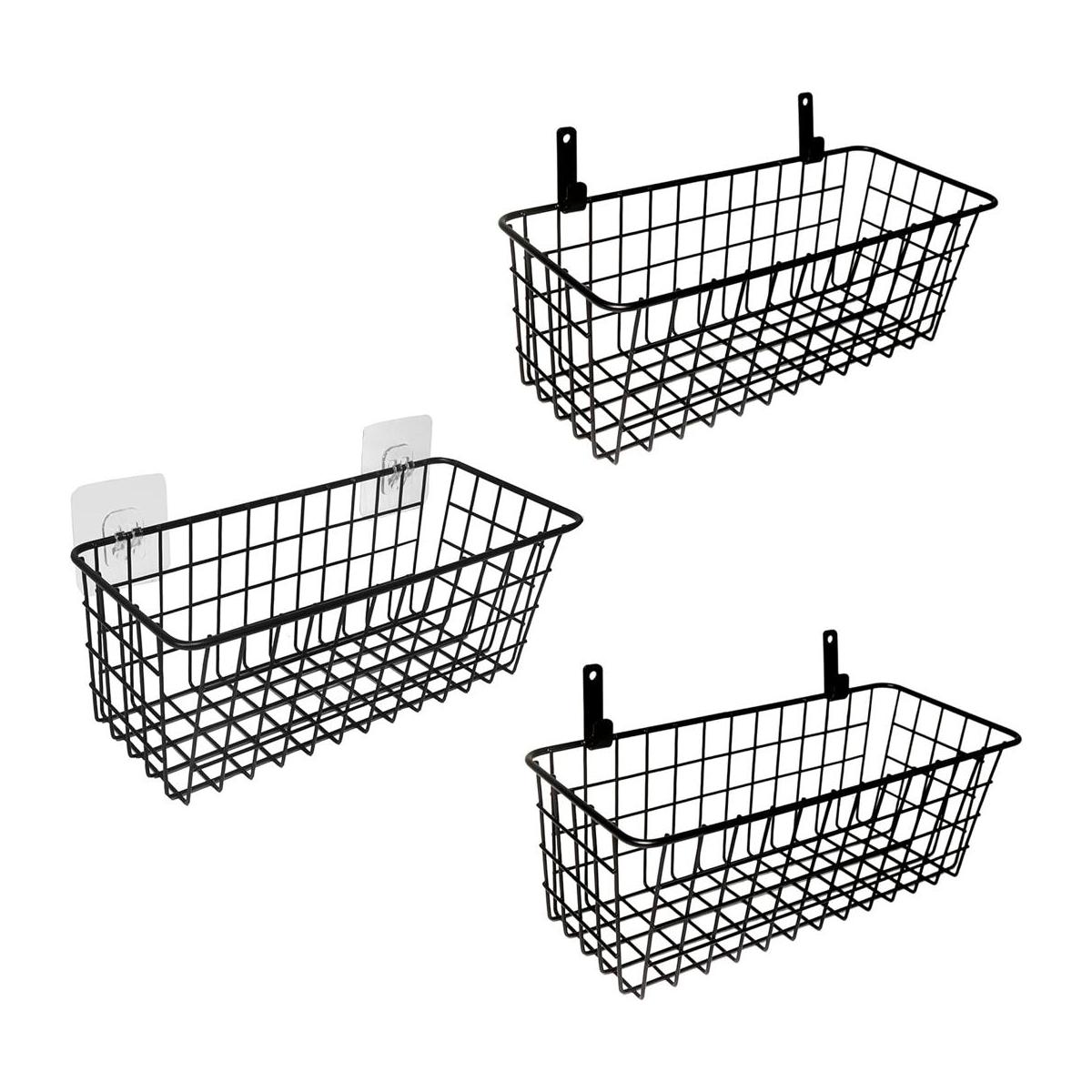 Juego de 3 cestas de alambre colgantes cesta de frutas