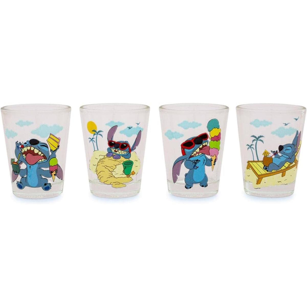 Disney Lilo Stitch Beach Day Mini vasos de cristal de
