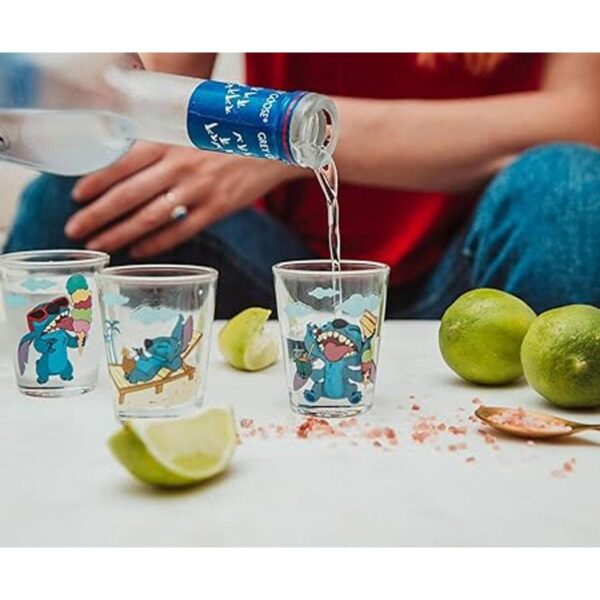 Disney Lilo Stitch Beach Day Mini vasos de cristal de