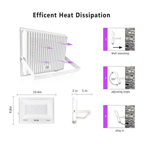 GLW Paquete de 2 luces LED negras de 150 W IP66_2