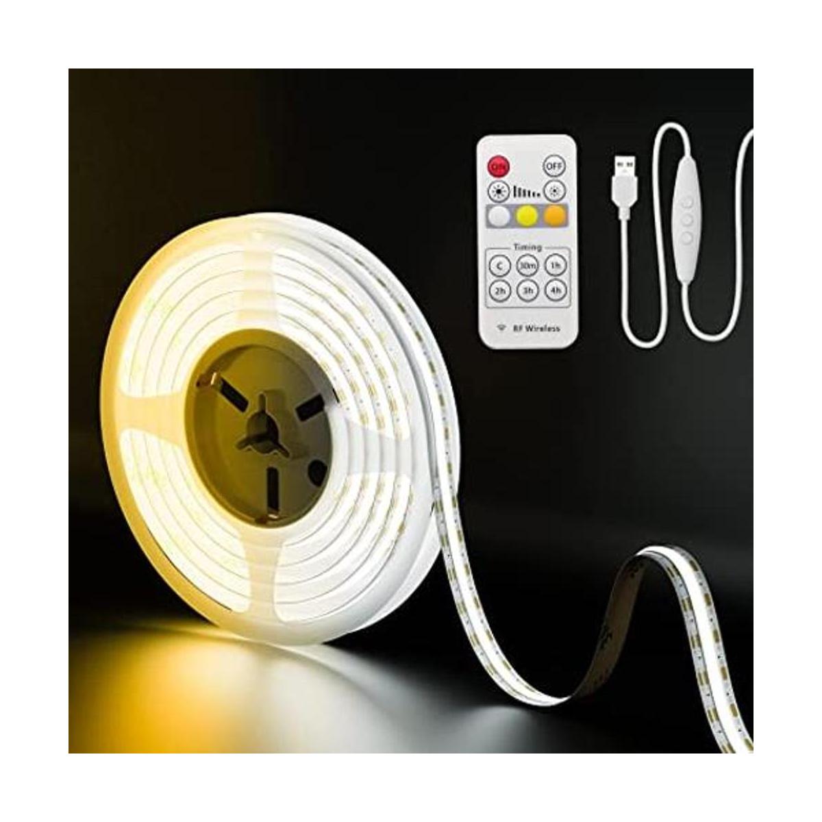 PAUTIX Tira de luz LED COB sintonizable con USB CCT de 5