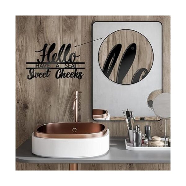 Letrero de pared de metal con texto en inglés Hello Sweet