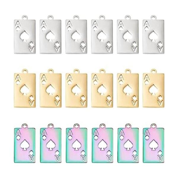 DICOSMETIC 18 piezas de 3 colores de cartas A colgantes