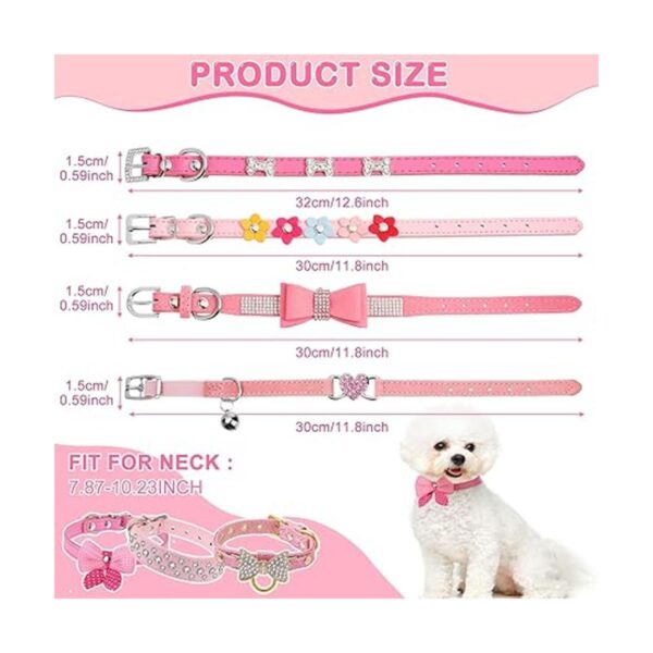 Collar de perro de 9 piezas de diamantes de imitación
