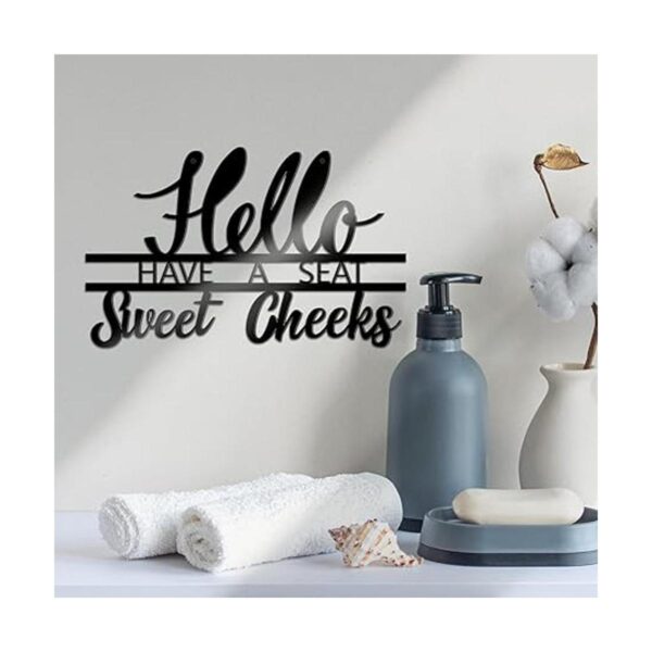 Letrero de pared de metal con texto en inglés Hello Sweet
