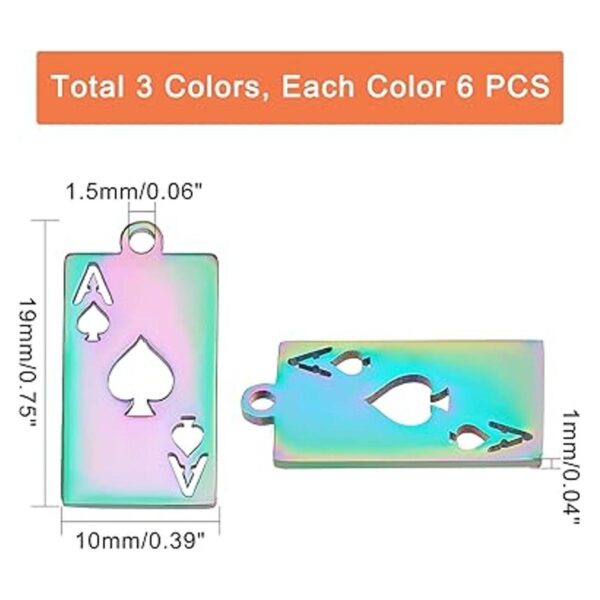 DICOSMETIC 18 piezas de 3 colores de cartas A colgantes
