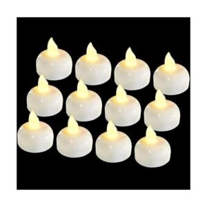 Paquete de 12 velas flotantes impermeables sin llama_1