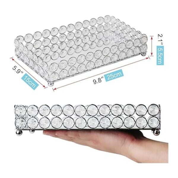 Perfume Trays for Dresser Crystal Mirrored Perfume Tray_2