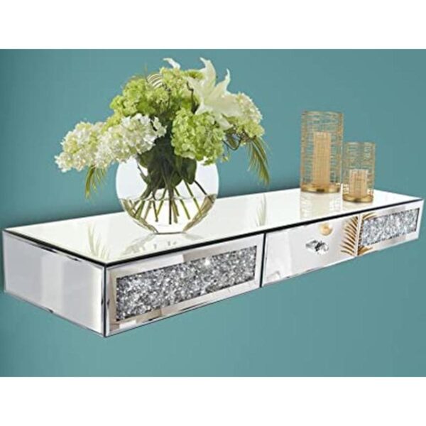 Estante de pared con espejo para muebles con cajón_1
