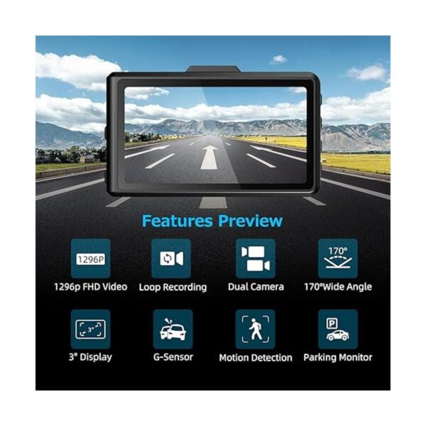 Dash Cam Front and Rear SPADE Dual Dash Camera 1080P with_2