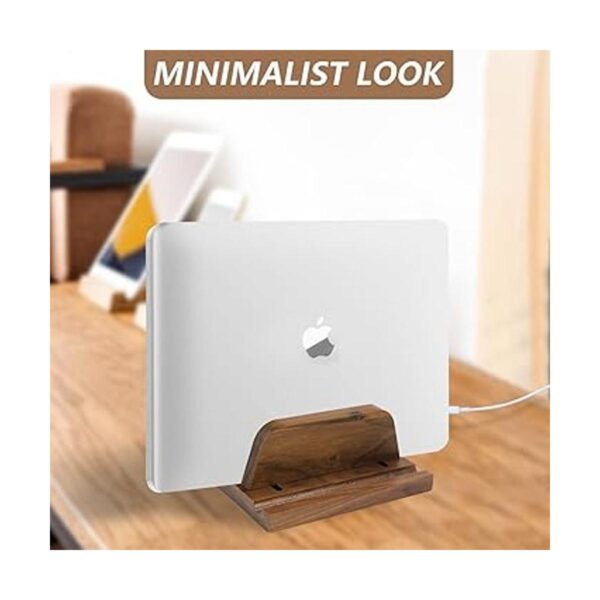 Soporte vertical para laptop de madera soporte ajustable_2