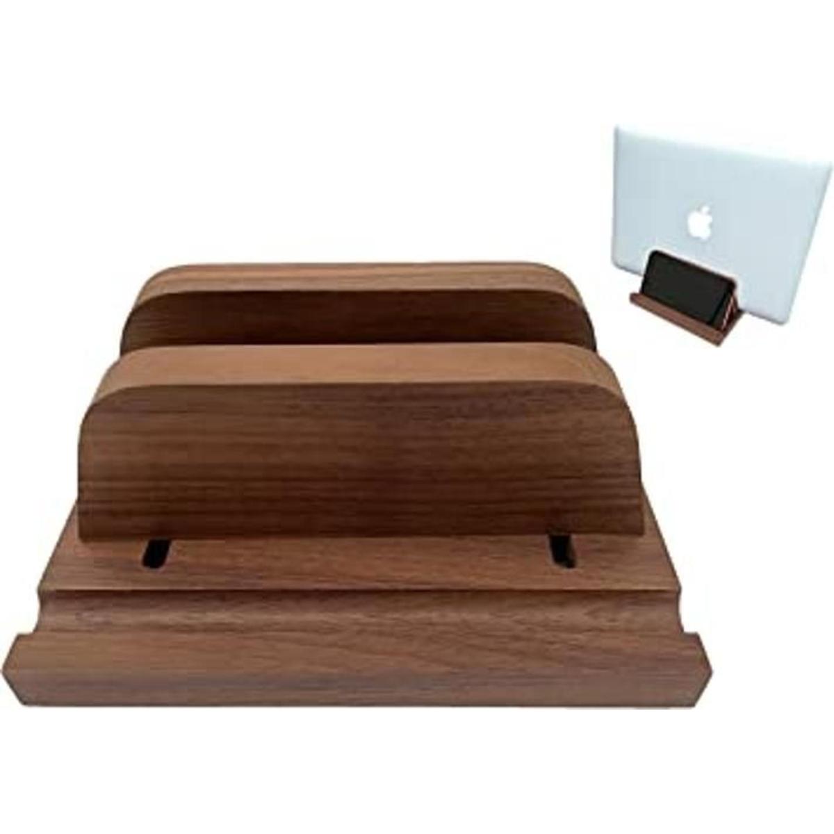 Soporte vertical para laptop de madera soporte ajustable