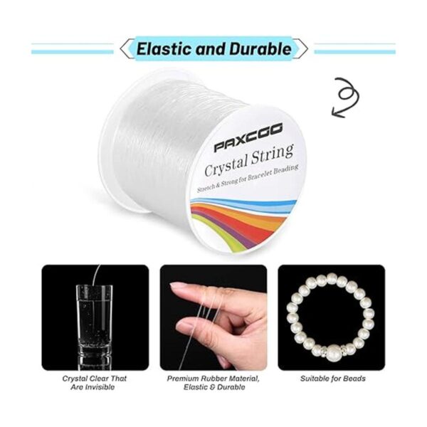 Paxcoo Cuerda de pulsera elástica de 2 rollos para