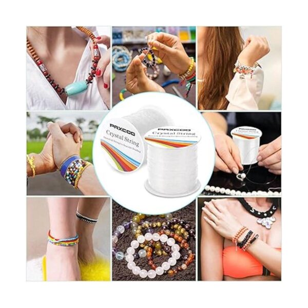Paxcoo Cuerda de pulsera elástica de 2 rollos para