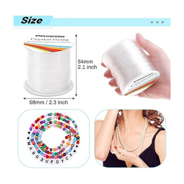 Paxcoo Cuerda de pulsera elástica de 2 rollos para