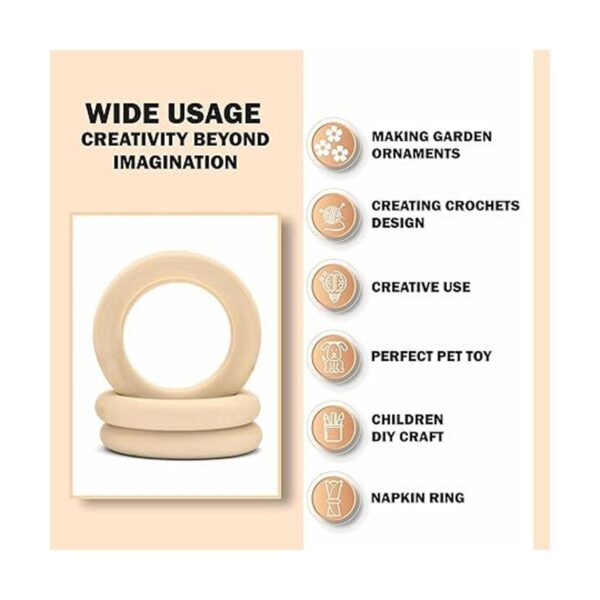Paquete de 100 anillos de madera natural sin terminar de