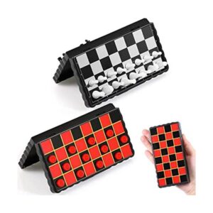 Juego de ajedrez magnético de viaje mini divertidas damas_1