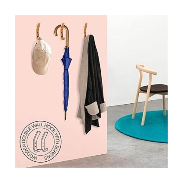 HNYYZL Ganchos de pared de madera paquete de 6 ganchos