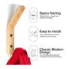 HNYYZL Ganchos de pared de madera paquete de 6 ganchos