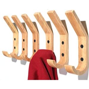 HNYYZL Ganchos de pared de madera paquete de 6 ganchos
