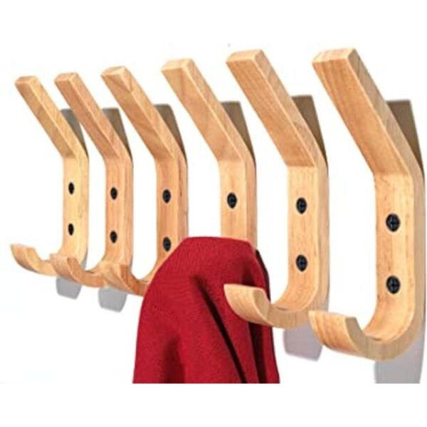 HNYYZL Ganchos de pared de madera paquete de 6 ganchos