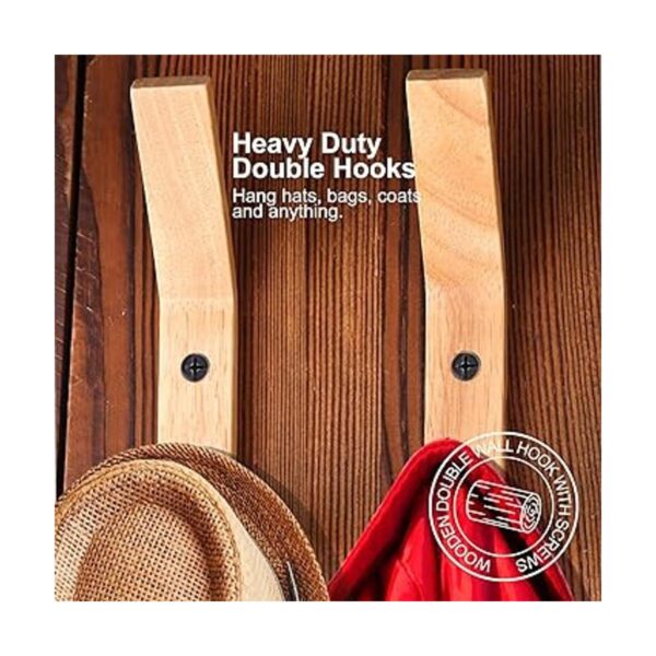 HNYYZL Ganchos de pared de madera paquete de 6 ganchos