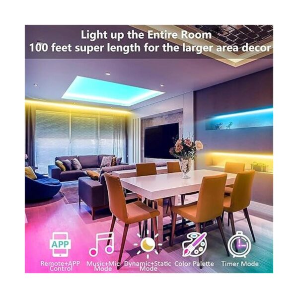 Keepsmile Tira de luces LED de 100 pies 2 rollos de 50_2