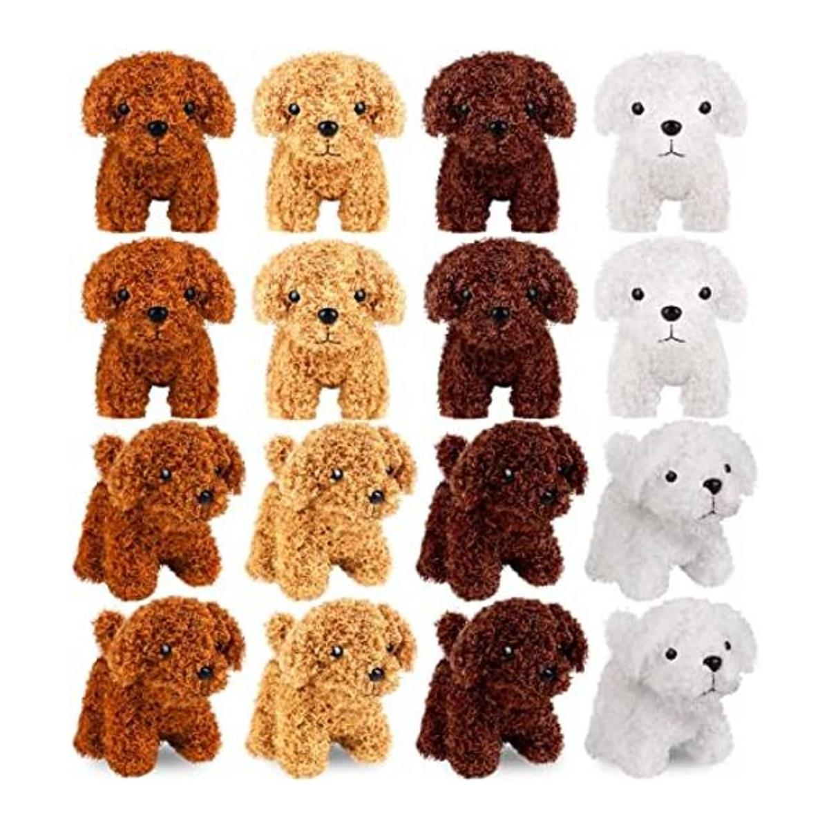 Elcoho 16 piezas de 4 pulgadas mini perros de peluche con