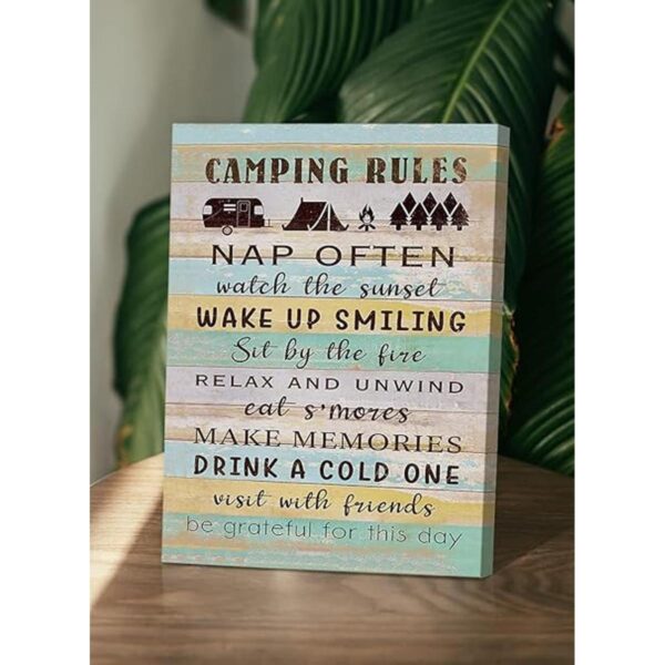 Reglas de camping con patrón de grano de madera_2
