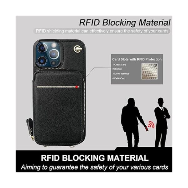 Bocasal Funda tipo cartera cruzada para iPhone 13 Pro_3