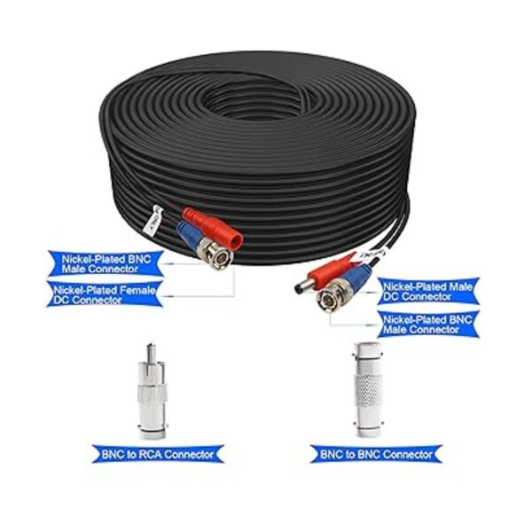 Cable BNC de 200 pies paquete de 2 cables de alimentación_5