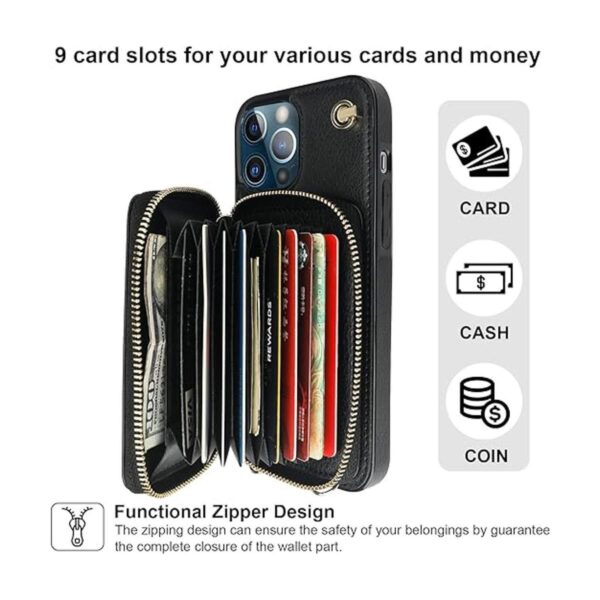 Bocasal Funda tipo cartera cruzada para iPhone 13 Pro_4