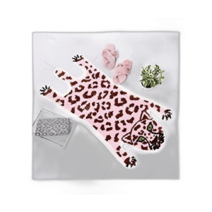 Panstar Lindo tapete de baño de leopardo rosa para baño