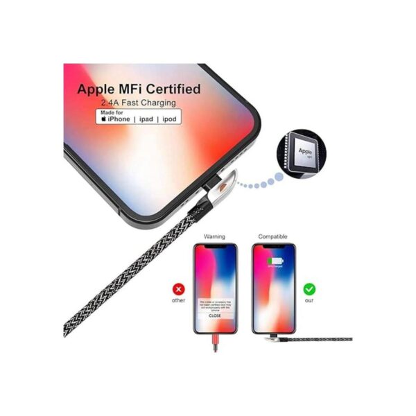 Paquete de 2 cargadores de 90 grados para iPhone de 10_2