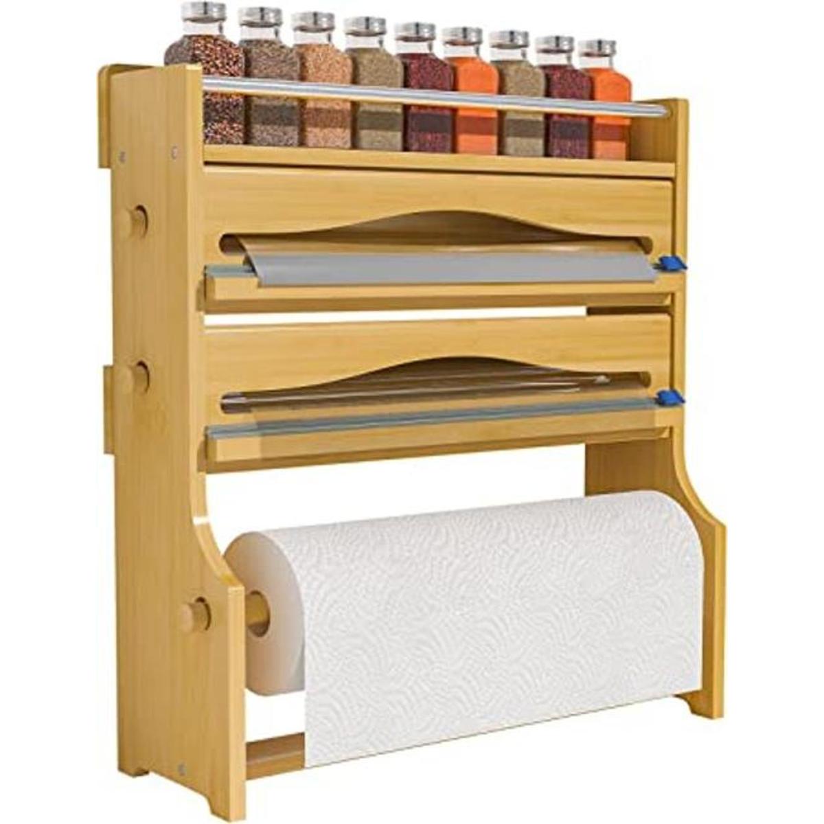 Dispensador organizador de papel de aluminio de plástico
