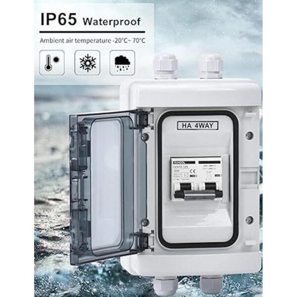 Disyuntor miniatura de 120 amperios CC con caja IP65