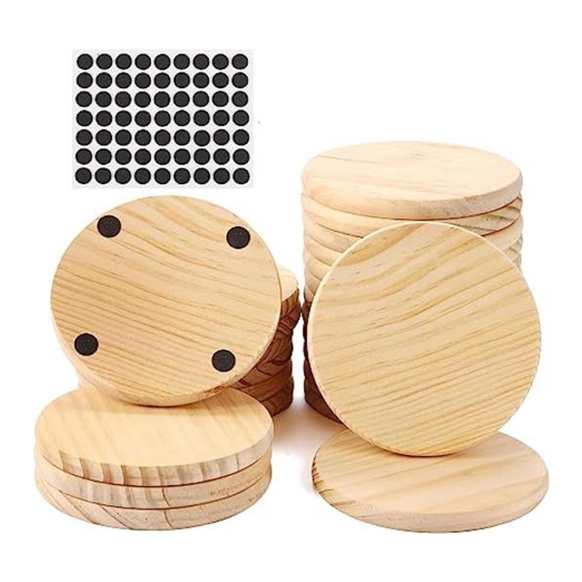 GOH DODD Juego de 24 posavasos de madera sin terminar