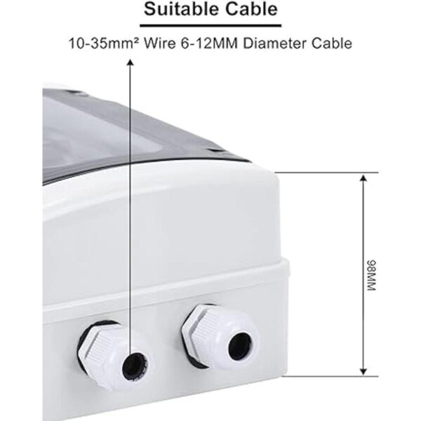 Disyuntor miniatura de 100 amperios CC con caja IP65