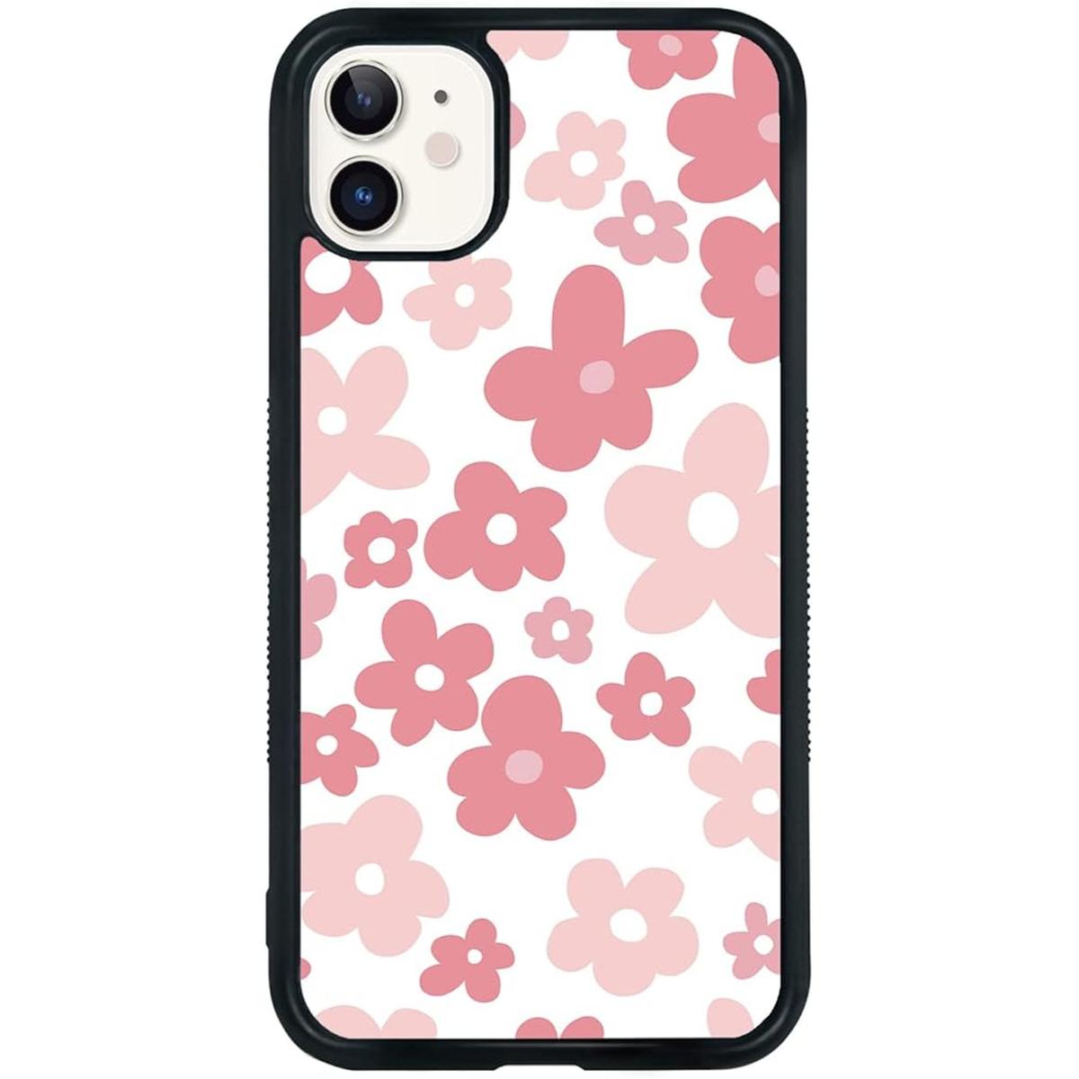 Funda de teléfono con diseño de flores rosas compatible