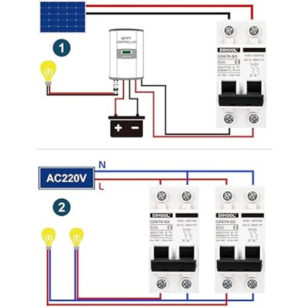 Disyuntores en miniatura de 60 amperios 12 V400 V CA CC_2