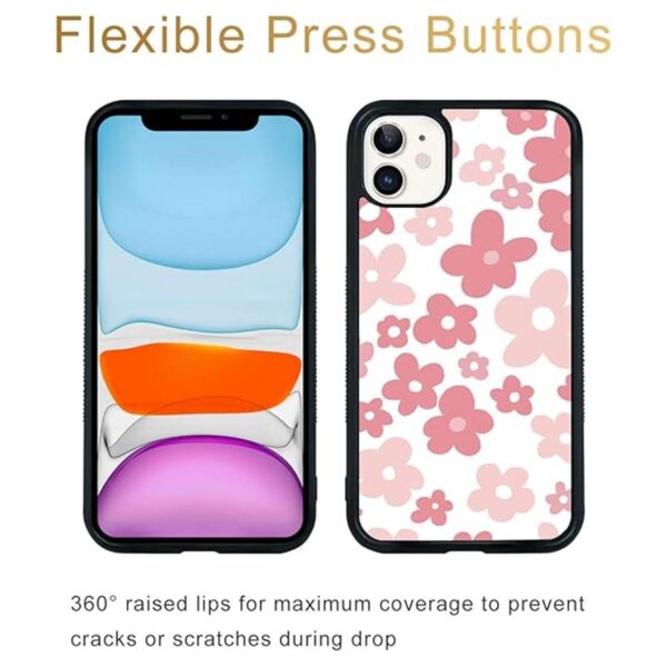 Funda de teléfono con diseño de flores rosas compatible_2