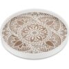 Hanobe Bandeja decorativa redonda de madera bandeja