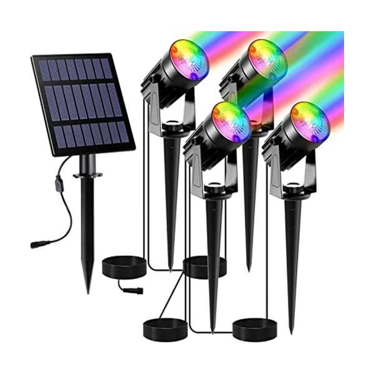 LINQELLY Focos solares RGB para exteriores luces solares