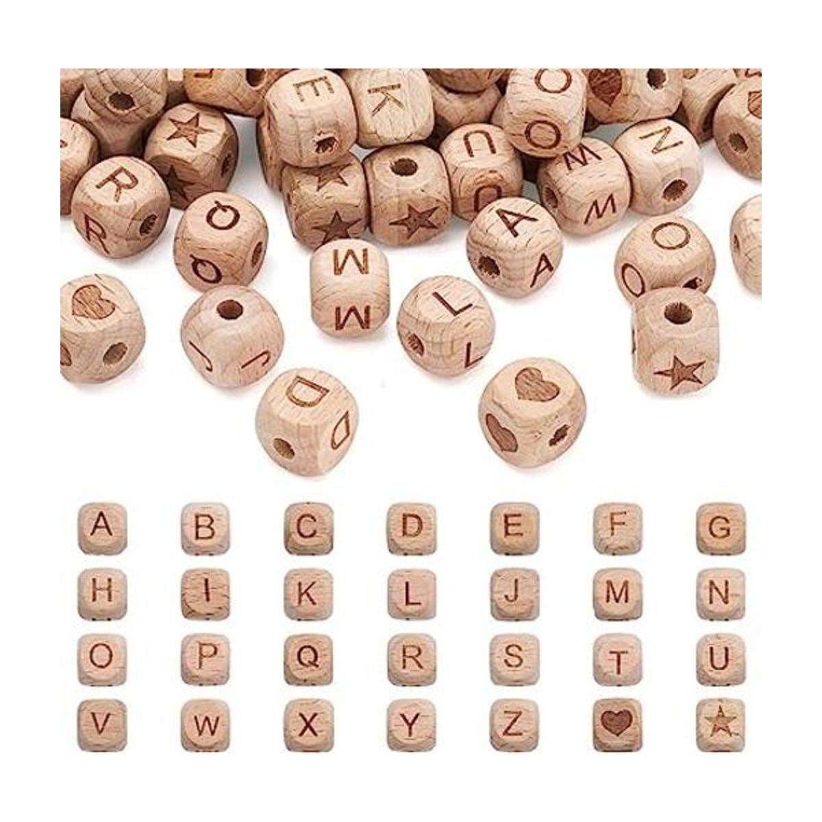 Pandahall 98 cuentas de madera natural con agujero grande