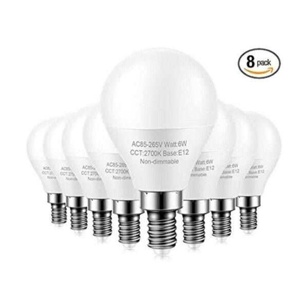 Paquete de 8 bombillas E12 para ventilador de techo_1