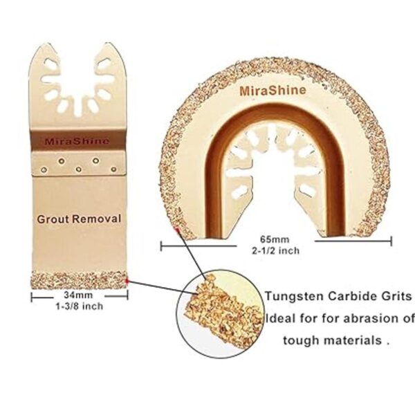 MiraShine 4 hojas de sierra oscilantes de grano de carburo
